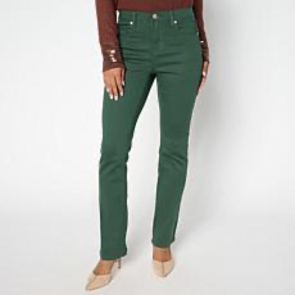 DG2 by Diane Gilman New Classic Stretch Denim Angled Seam Flare Jean